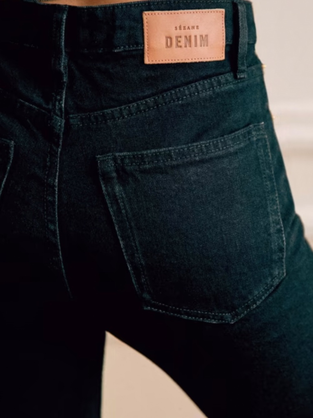 Sézane Denim Le Brut Sexy Jeans Black Size 26 Style S22IPAN004N Organic Cotton - Picture 3 of 16